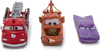 Disney Store Official Cars Figure Set – 9 Fully Sculpted Disney Figures Including Lightning McQueen, Tow Mater & More in Double-Tiered Box with Scenic Backgrounds