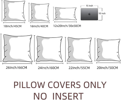 Fancy Homi 4 Packs Decorative Throw Pillow Covers for Living Room Couch Bed, Modern Farmhouse Boho Home Décor Accent Cushion Case, 20" x 12", Dusty Blue