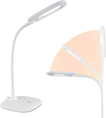 OttLite LED Soft Touch Desk Lamp - 3 Brightness Settings with Energy Efficient Natural Daylight LEDs - Adjustable Flexible Neck & Touch Controls for Tabletops, Home Office, Computer Desk, & Dorms