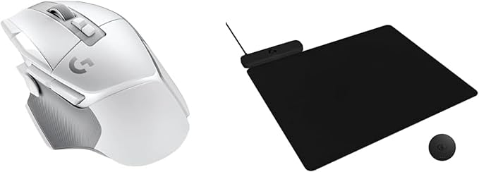 Logitech G502 X Lightspeed Wireless Gaming Mouse + Powerplay 2 Wireless Charging Mouse Pad Bundle - White