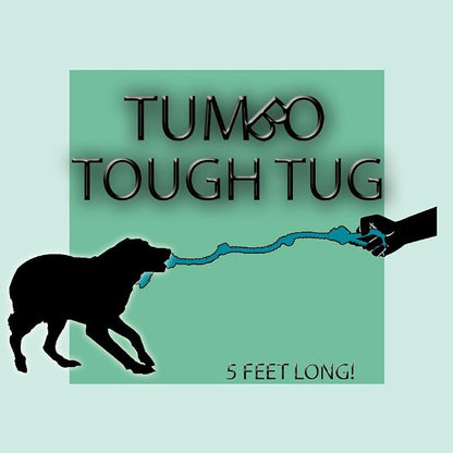 Tumbo Tough Tug Rope Dog Toy - (5 ft Long Strong and Durable Rope Pull Toy with Handle) TUG of WAR Dog Toy (Bahama Blue)