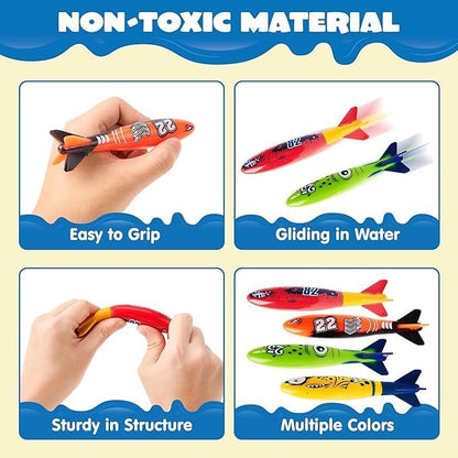 JOYIN 8 Pack Pool Toys, Shark Underwater Diving Toys, Colorful Swimming Toy Sinking Throwing for Kids Gifts Summer Swim Dive Training Water Fun Pool Games(Sharks)