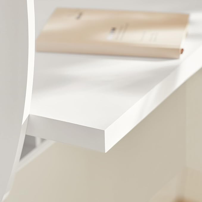 Haotian Folding Home Office Table Desk Workstation Computer Desk with Storage Shelves, Trestle Desk, White FWT18-W