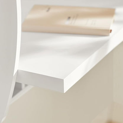 Haotian Folding Home Office Table Desk Workstation Computer Desk with Storage Shelves, Trestle Desk, White FWT18-W