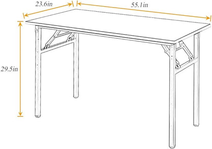 Computer Desk,55" Modern Simple Style Folding Tables,Home Office Writing Desk, Space Saving Foldable Table, No Install Needed