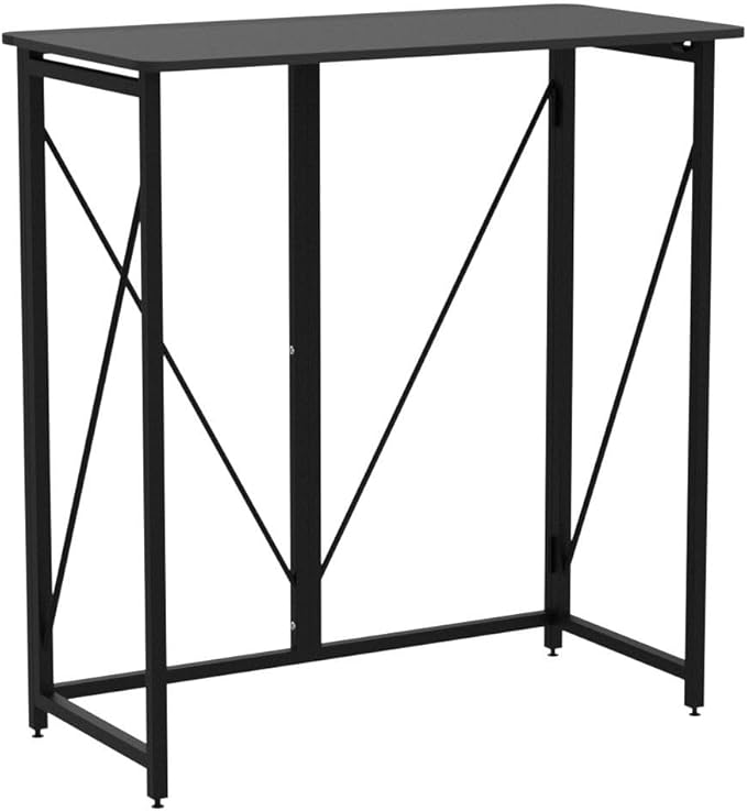 39.37" Folding Standing Desk, Small Laptop Stand Up Desk for Sitting or Standing, No Assembly Needed Folding Desk, Portable Standing Desk, Tall Foldable Desk for Home, Office, Small Spaces (Black)