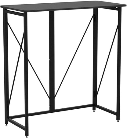 39.37" Folding Standing Desk, Small Laptop Stand Up Desk for Sitting or Standing, No Assembly Needed Folding Desk, Portable Standing Desk, Tall Foldable Desk for Home, Office, Small Spaces (Black)