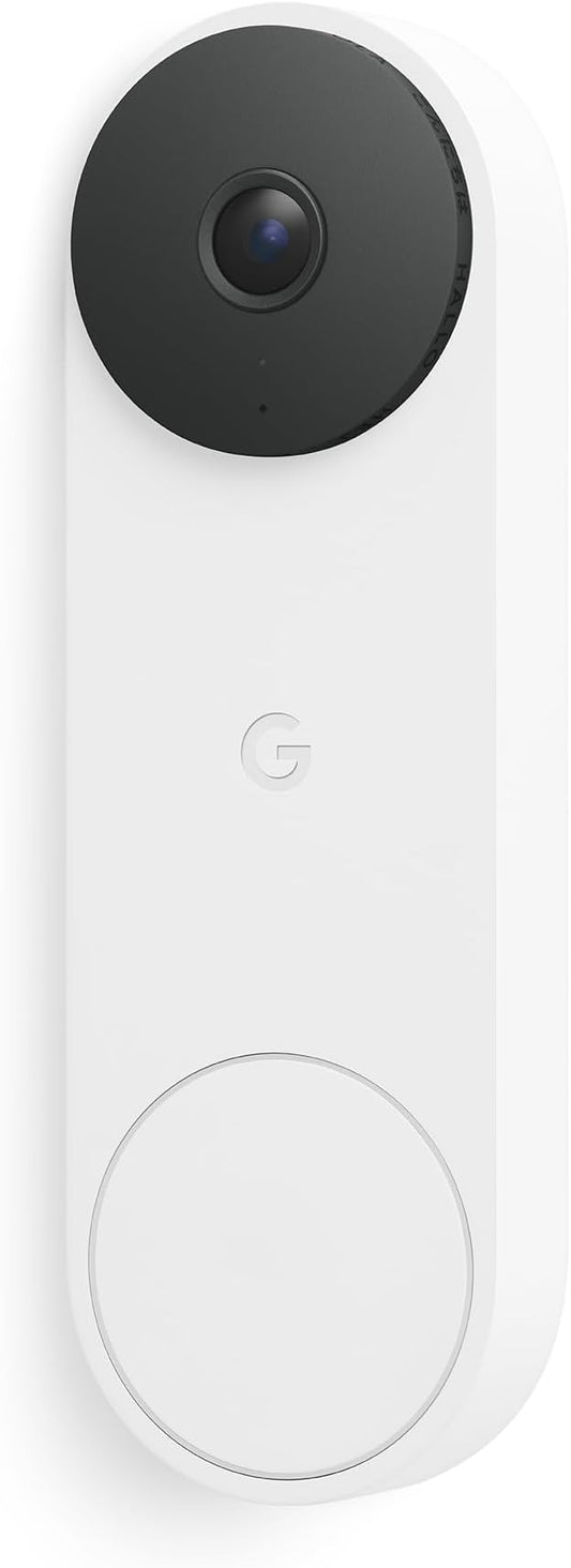 Google Nest Doorbell (Wired, 3rd Gen) - 2K Video, Live View - 2025 - Snow | Video doorbell, 2K HDR, intelligent alerts, color night vision, 2-way audio, works with Google Home & Gemini