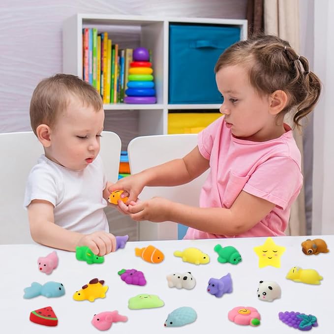60 Pack Mochi Squishy Toys, Kawaii Mini Animal Squishies for Kids Treasure Box Classroom Prizes Birthday Party Favors Goodie Bag Stuffers Pinata Easter Egg Fillers Sensory Fidget Toys Xmas Gift