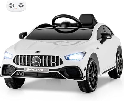 Costzon Ride on Car, 12V Licensed Mercedes-Benz Kids’ Electric Vehicles with Parent Remote, Rocking Function, Music & Horn, LED Headlights & Soft Start, Battery Powered Kids Car Toy for Ages 3+(White)