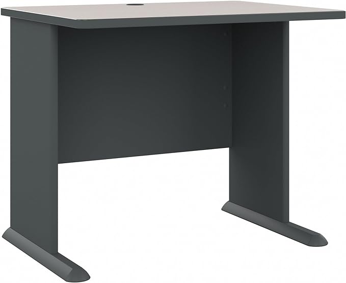 Bush Business Furniture Series A 36W Small Desk in White Spectrum and Slate, Compact Computer Table for Home or Professional Office