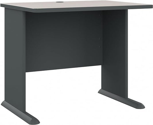 Bush Business Furniture Series A 36W Small Desk in White Spectrum and Slate, Compact Computer Table for Home or Professional Office