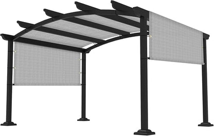 6' × 14' Pergola Shade Cover Universal Replacement Canopy Cover Outdoor Durable Fabric Sun Shade Cloth for Deck Patio Porch Backyard Gazebo with Grommets & Weighted Rods, Light Gray