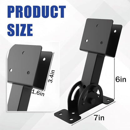 3 Pcs 2“x 4”Heavy Duty Roof Riser Brackets Kit | Adjustable Height Angle Pergola Brackets|Roof Riser Beam Bracket for Gazebos|Carports|and Patios