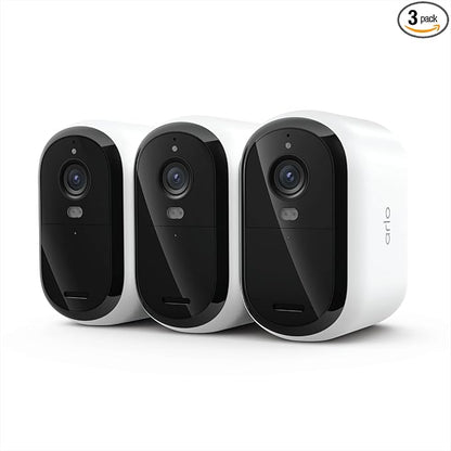 Wireless Outdoor Camera with 4X Longer Battery - Essential XL Security Camera 2K (3rd Gen, Latest Release), Person Recognition, Package Detection, Animated Preview, 1-Mo. Trial of Secure Plan, 3 Cam