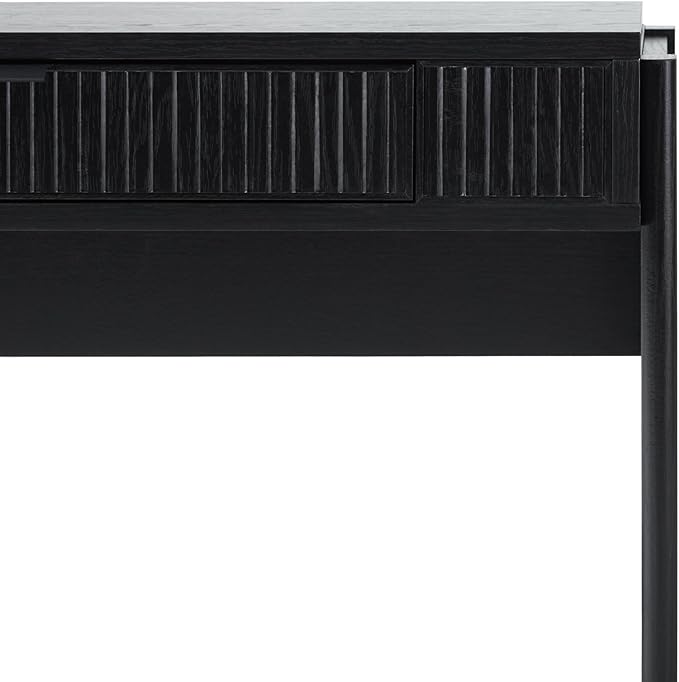 Walker Edison Office Writing and Computer Desk Spacious Desktop, Complementary in Living Spaces, 38 Inch, Reeded Lift-Top Black