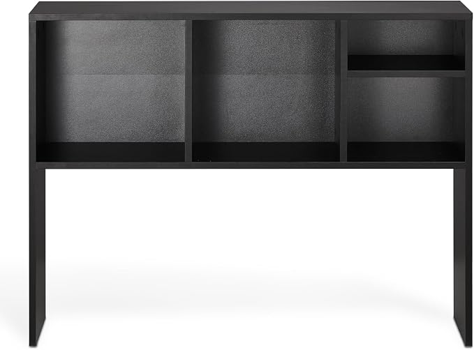 VEVOR Desktop Bookshelf, Storage Organizer with 5 Shelves for Computer Desk, Wooden Shelf Desk Hutch with Anti-Slip Feet Pads, Desk Top Display Rack for Office, Home & Dorm, Black