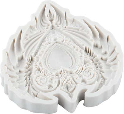 Heart Wing Polymer Clay Molds Baroque Heart Shape Wing Silicone Mold for Epoxy Resin Casting DIY Crafts Air Dry Polymer Crafts Supplies Clay Tools