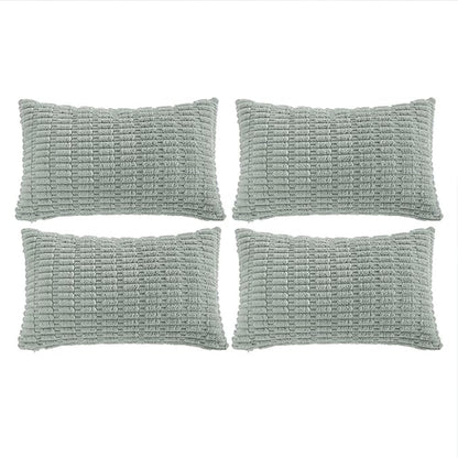 Fancy Homi 4 Packs Decorative Throw Pillow Covers for Living Room Couch Bed, Modern Farmhouse Boho Home Décor Accent Cushion Case, 24" x 12", Grey Blue