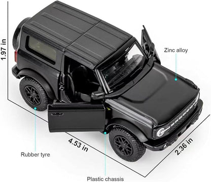 Ford Car Toy, Bronco Badlands 2dr Car Model, 1:36 Diecast Pull Back Vehicles Collectible Toy for Kids 3+ Years (Black)