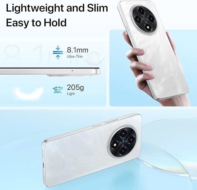 UMIDIGI G100 Unlocked Cell Phone Android 14, 6.9" HD+ 120Hz,Octa-core 12GB +128GB Expand 1TB,GPS Unlocked Smartphone,6000mAh,50MP Triple Camera,Dual 4G LTE Phone, NFC,AI Face Unlock,OTG,White