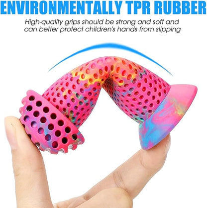 Kids Bike Grips - 105mm Bicycle Handlebar Grips With Mushroom Pattern for Bikes, Balance Bikes, and Kick Scooters