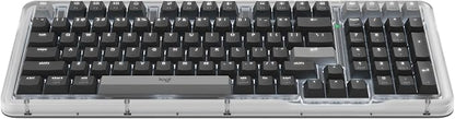 Logitech Alto Keys K98M Wireless Mechanical Gasket Keyboard - Graphite | Customizable, clicky, vibration absorbing gasket, white backlit keys, Bluetooth, USB-C charging, for PC, Mac, Laptops