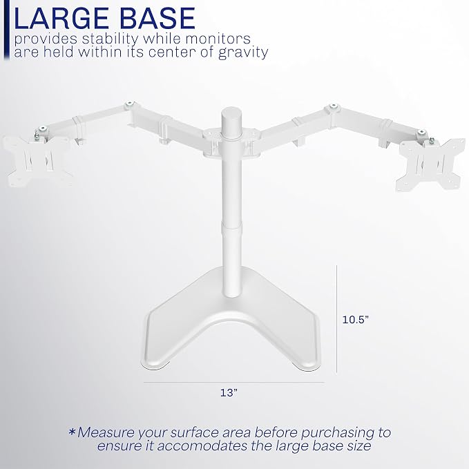 VIVO Dual LED LCD Monitor Free-Standing Desk Stand