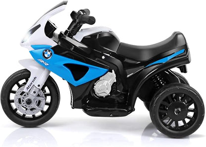 Costzon Licensed BMW Kids Electric 3-Wheel Ride-On Motorcycle Toy for Boys & Girls, with Headlights, Music and Battery Powered Pedal Kids Toddler Motorcycle