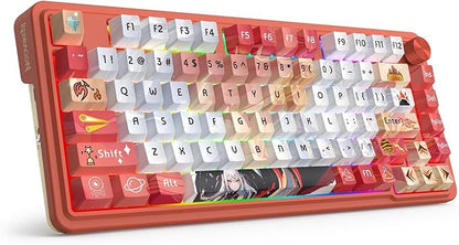 Redragon K673 PRO Wireless 81-Key RGB Gasket Gaming Keyboard, Scroll Knob | Multi-Function Control Wheel, 0-Delay Tri-Mode, Cushioned 5-Layer Noise Dampening for Creamy Thocky Sound, Compact 80% Size