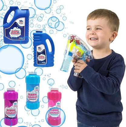 16 oz Concentrated Blue Bubble Solution Bottle with Handle, Refills up to 1.25 Gallons, Non-Toxic Concentrated Solution for Bubble Machines, Giant Bubble Wands, Bubble Gun and Blowers (Single)