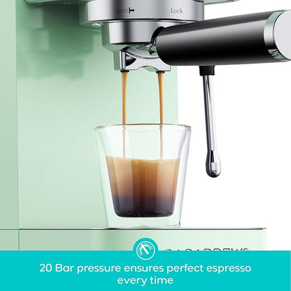 CASABREWS 3700 Essential Espresso Machine, Stainless Steel Espresso Maker | 20-Bar Italian Pump, Powerful Steam Wand, 43.9oz Removable Water Tank, Compact Espresso Maker for Home, Cappuccino & Latte