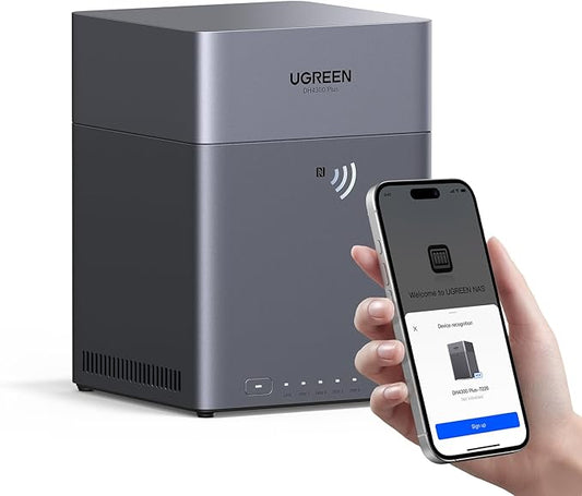 UGREEN NAS DH4300 Plus 4-Bay, Support Capacity up to 128TB (Diskless) | Remote Access, AI Photo Album, Beginner Friendly, 8GB LPDDR4X RAM, 2.5GbE, 4K HDMI, Network Attached Storage (Diskless)