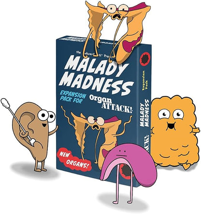 The Awkward Yeti Organ Attack Card Game Expansion Pack Malady Madness | Funny Biology, Anatomy, Science, Virus, Medical Gift | Nurse & Doctor Game | Fun Family Games for Kids and Adults