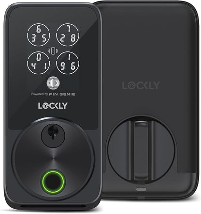 Lockly Secure Pro Smart Door Lock,Fingerprint Keyless Entry Door Lock,Apple Home Key Compatible,Auto Lock, App Remote Control,IP65 Waterproof,Easy Installation