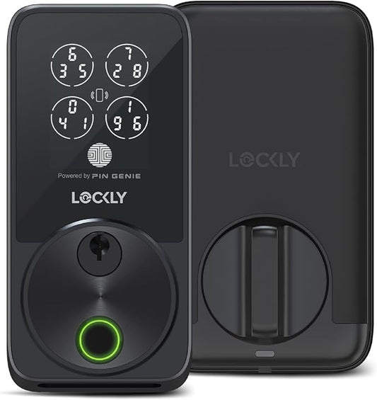 Lockly Secure Pro Smart Door Lock,Fingerprint Keyless Entry Door Lock,Apple Home Key Compatible,Auto Lock, App Remote Control,IP65 Waterproof,Easy Installation