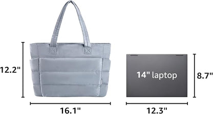 BAGSMART Tote Bag for Women, Lightweight Puffy Tote Bag with Compartments Shoulder Bag Handbag for Travel, Work, Gym | Lightweight