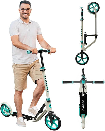 Adult Scooter with Big Wheels | Adjustable Height, Foldable Aluminum Frame | Smooth Ride for Urban Commuting and Outdoor Fun | Suitable for Teens 8-12 | 220 lbs Weight Limit