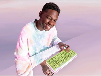 Logitech G715 Wireless Mechanical Gaming Keyboard with LIGHTSYNC RGB, Lightspeed, Tactile Switches (GX Brown), and Keyboard Palm Rest, PC/Mac Compatible - White Mist