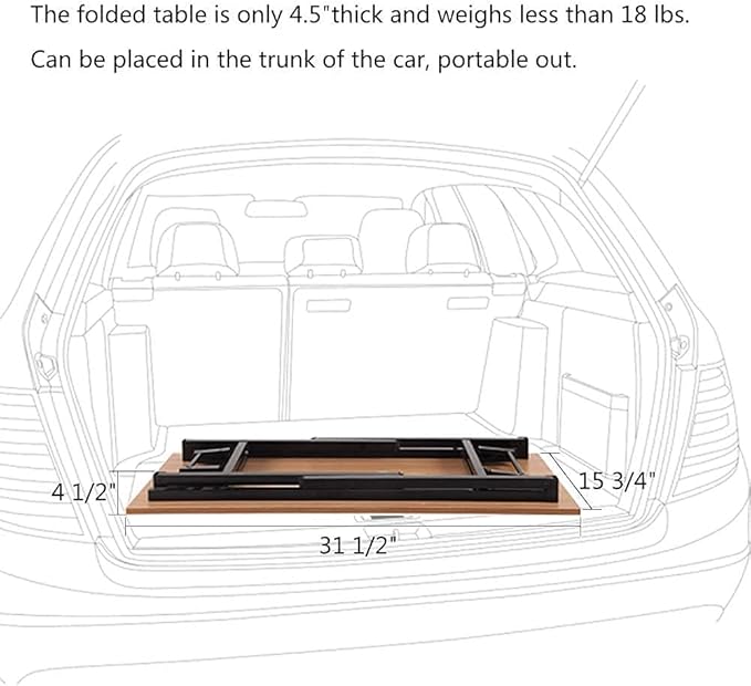 SogesGame Computer Desk, 55 Inch Modern Simple Style Folding Tables, Home Office Writing Desk, Space Saving Foldable Table, No Install Needed, Black