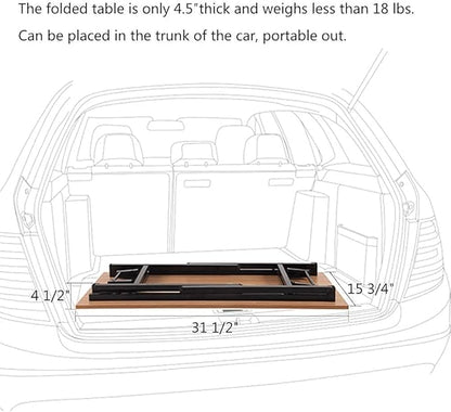 SogesGame Computer Desk, 55 Inch Modern Simple Style Folding Tables, Home Office Writing Desk, Space Saving Foldable Table, No Install Needed, Black