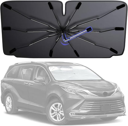 [2026 Upgrade] Windshield Sun Shade Umbrella, Scratch-Free Car Sunshade for SUVs, Foldable Automotive Interior Sun Protection | Highly UV Block Coating Auto Heat Shield Accessories(XX-Large)