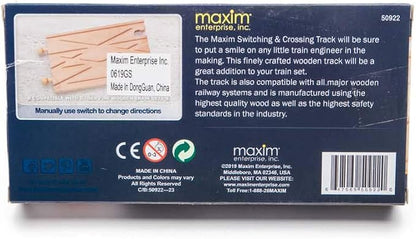Maxim Enterprise, inc. Switching and Crossing Wooden Train Track, Advanced Expansion Track Compatible with Thomas & Friends, Brio, and All Major Brand Fine Wooden Train Sets and Railway Accessories
