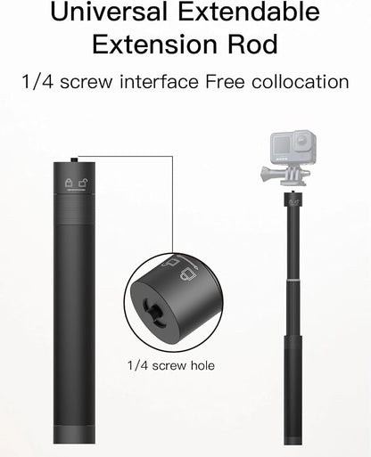 AOCHUAN 3-Axis Gimbal Stabilizer for Smartphone Smart AI XPro Black & B10 Storage Bag & E10 Extension Rod
