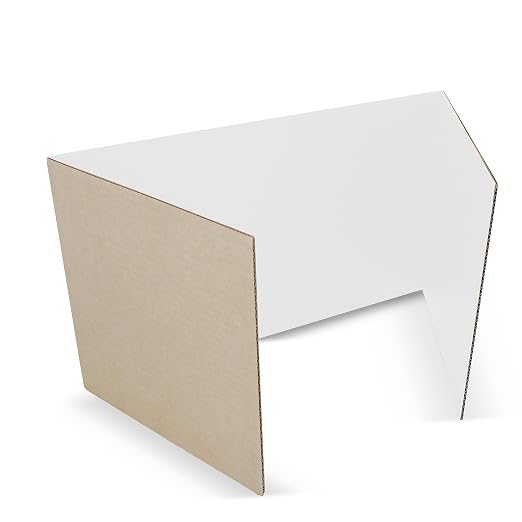 Flipside Products 18”x 48” White Study Carrels, Privacy Boards, Student Privacy and Focus Booth for The Classroom, Desk Divider Cubby for Tests, Made in USA - 12 Pack