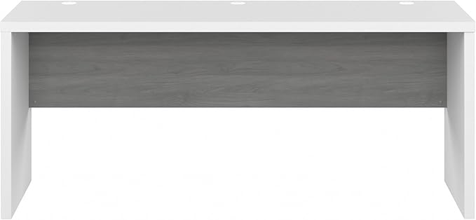 Bush Business Furniture Echo Computer Desk, 72W, Pure White and Shiplap Gray