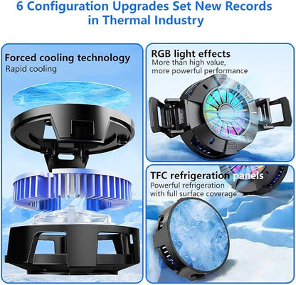 2-in-1 Magnetic & Clip-On Phone Cooler – Semiconductor-Powered Gaming Cell Phone Cooling Fan Radiator for iPhone/Android/iPad/Tablet – Ideal for Gaming, Video Calls, Live Broadcasting, and Vlog