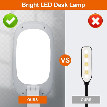 LED Desk Lamp for Office Home & Battery Operated Lamp Rechargeable Lamp Foldable & Portable Light, [2-fold support frame higher] 3 Brightness Dimmable Small Desk Lamp Wireless Reading Lamp