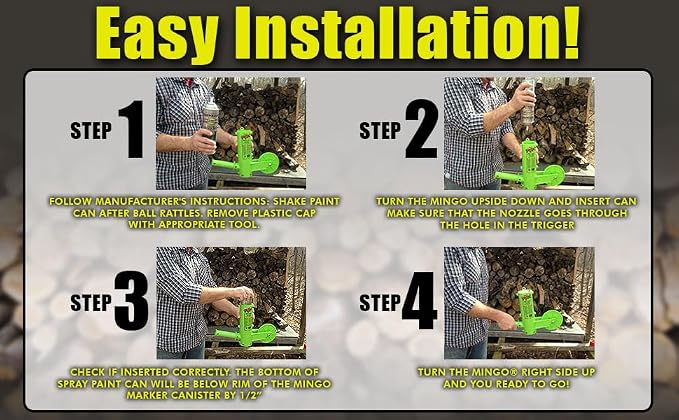 THE MINGO Ultimate Firewood Measuring Tool - Chainsaw Firewood Marker- Log Paint Marker -Loggin Marking Tool, Firewood Measuring Accessory- Logging Tools (Mingo Marker With 18" Wheel)