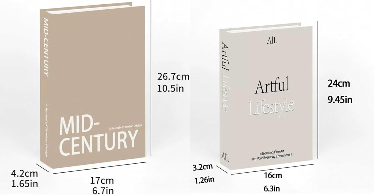 Decorative Books for Home Decor,2 Pcs Modern Minimalist Faux Book for Home Decoration,Coffee Table Decor,Living Room Aesthetic Accent (E4)